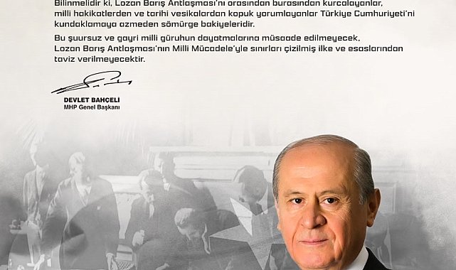 Bahçeli'den 'Lozan' mesajı