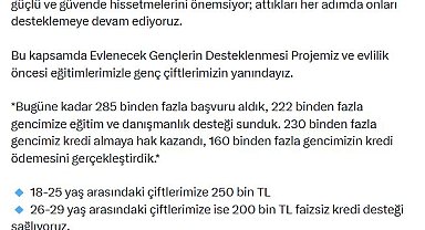 Bakan Göktaş: 160 binden fazla gence evlilik kredisi ödemesi yapıldı