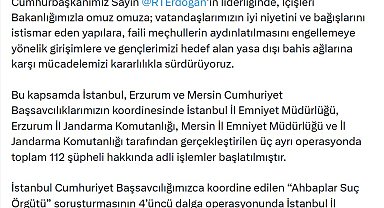 Bakan Gürlek: 3 soruşturmada 112 şüpheli hakkında adli işlem başlatıldı