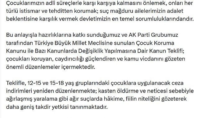Bakan Gürlek: Amacımız çocuğu koruyan etkili bir adalet sistemi tesis etmektir