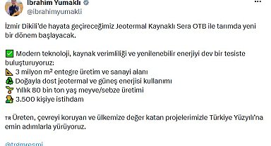 Bakan Yumaklı: Jeotermal Kaynaklı Sera OTB ile tarımda yeni bir dönem başlayacak