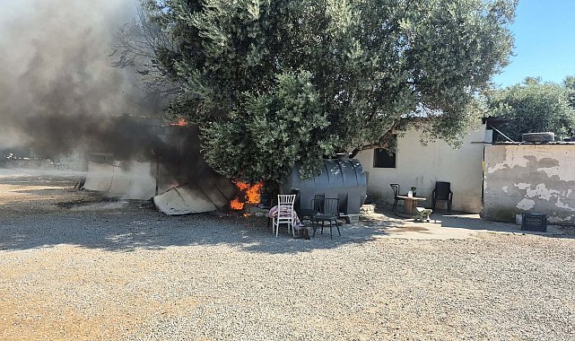 Bodrum'da personel lojmanında çıkan yangın söndürüldü