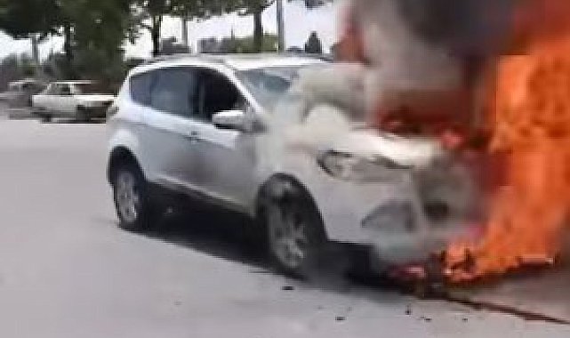 Cip seyir halindeyken alev aldı