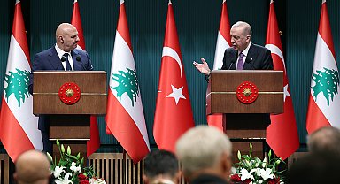 Cumhurbaşkanı Erdoğan, Lübnan Cumhurbaşkanı Avn'ı resmi törenle karşıladı