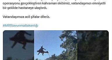 Dağlık arazide yaralanan vatandaş askeri helikopterle tahliye edildi