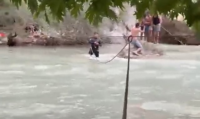 Derede mahsur kalan 7 kişi kurtarıldı