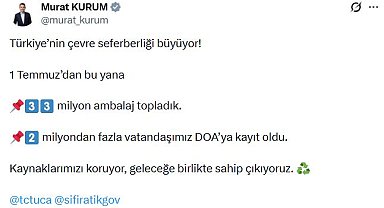 DOA ile 17 günde 33 milyon ambalaj geri dönüşüme kazandırıldı