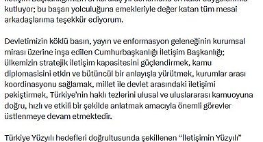 Duran'dan, 'İletişim Başkanlığı'nın 8'inci kuruluş yıl dönümü' mesajı