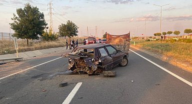 Edirne'de iki otomobil çarpıştı; 1 yaralı