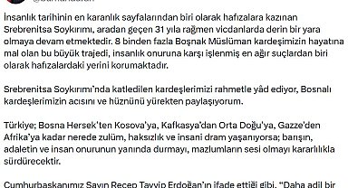 İletişim Başkanı Duran, Srebrenitsa Soykırımı'nda hayatını kaybedenleri andı