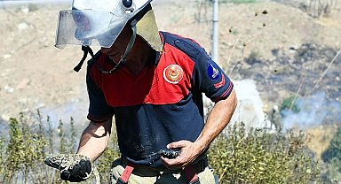 İzmir'de otluk alanda çıkan yangın, ormana sıçradı
