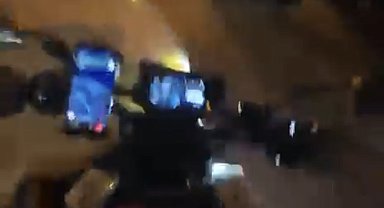 Kartal'da motosikletle otomobillin kafa kafaya çarpıştığı kaza kask kamerasında
