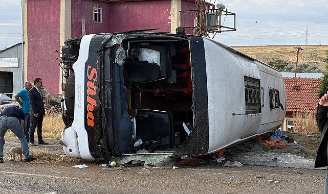 Kırıkkale'de yolcu otobüsü devrildi: 1 ölü, 40 yaralı