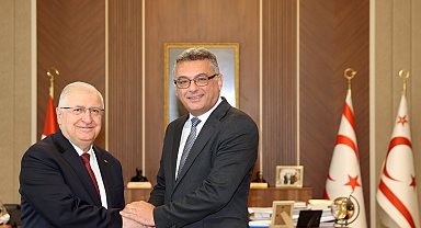 KKTC Cumhurbaşkanı Erhürman, Milli Savunma Bakanı Güler'i kabul etti