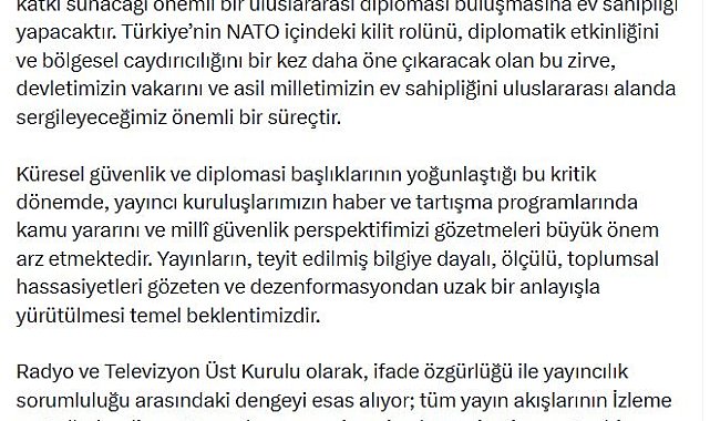 RTÜK'ten NATO Zirvesi'ne ilişkin açıklama