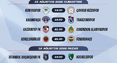 Süper Lig'de sezonunun ilk hafta programı açıklandı