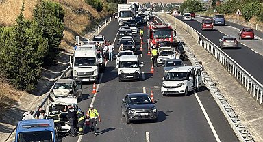 Tekirdağ'da 7 aracın karıştığı zincirleme kaza; 1 yaralı
