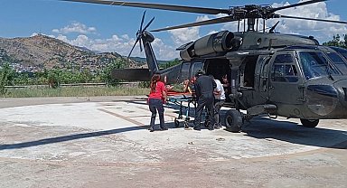 Tunceli'de engerek yılanının ısırdığı kişi helikopterle hastaneye kaldırıldı