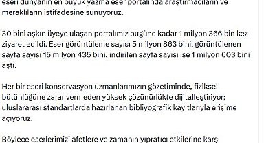485 bin yazma ve nadir matbu eseri dijital ortamda