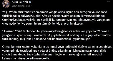 52 orman yangınına ilişkin soruşturmalarda 9 şüpheli tutuklandı