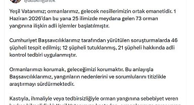 73 orman yangınına ilişkin soruşturmalarda 12 şüpheli tutuklandı