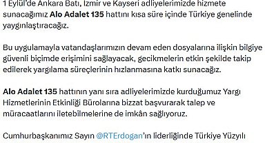 Adalet Bakanı Gürlek: 'Alo Adalet 135' hattını kısa süre içinde Türkiye genelinde yaygınlaştıracağız