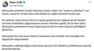 AK Parti'li Çelik: Netanyahu'nun tek amacı Gazze'yi tamamen yok etmektir