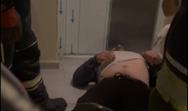 Asansör bir kat aşağı düştü, korkudan bayılan kişi kurtarıldı