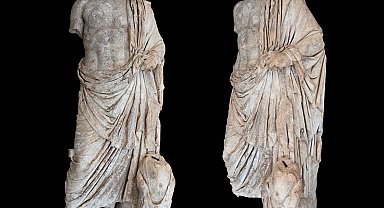 Aspendos'ta 'sağlık tanrısı' ve oğlunun heykeli bulundu