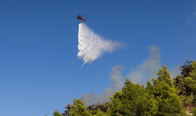 Atina yakınlarında orman yangını çıktı