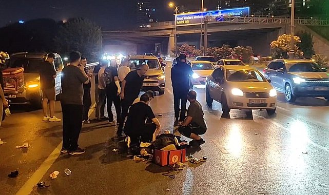 Bağcılar'da kontrolden çıkan motosiklet devrildi: 2 yaralı