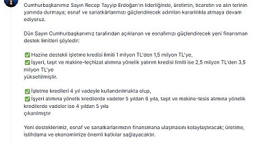 Bakan Bolat: Esnaf desteklerimiz ekonomimize önemli katkı sağlayacak