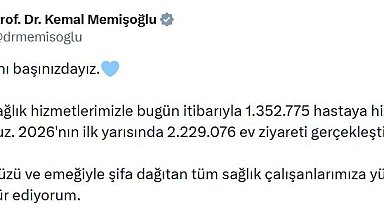 Bakan Memişoğlu: Evde sağlık hizmetlerimizle 1 milyon 352 bin 775 hastaya hizmet veriyoruz
