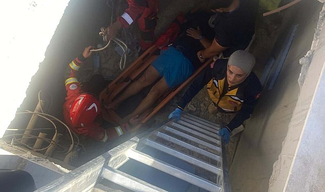 Bodrum'da 5 metre derinliğindeki havuzun makine dairesine düşen kişi kurtarıldı