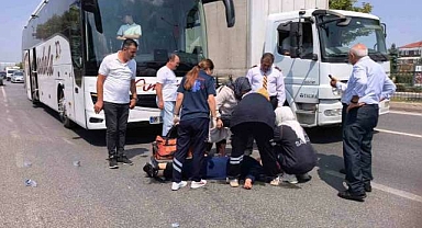 Bursa’da yolcu otobüsü kadına çarptı