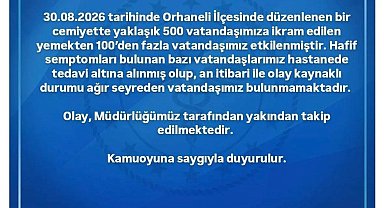 Bursa'da düğün yemeği ardından 100'den fazla kişi hastaneye kaldırıldı