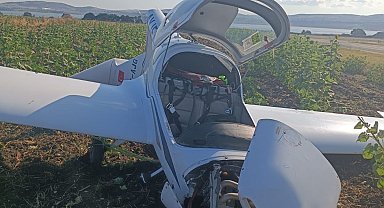Çatalca'da eğitim uçuşunda sert iniş yapan uçakta hasar oluştu-1