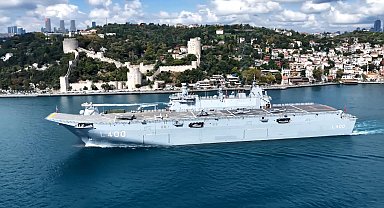 Deniz Kuvvetleri Komutanlığı'na bağlı 15 gemi İstanbul Boğazı'ndan geçiyor - 1
