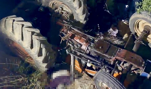 Dere yatağına devrilen traktördeki çift, yaşamını yitirdi