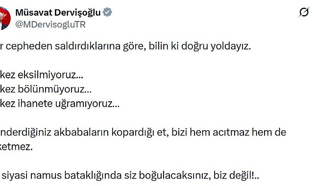 Dervişoğlu: İlk kez eksilmiyoruz
