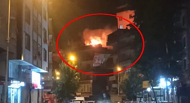 Diyarbakır'da binanın çatısı yandı; 2 gözaltı