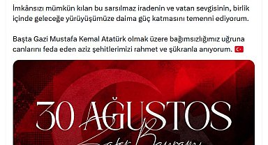 Emine Erdoğan'dan 30 Ağustos mesajı