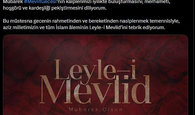 Emine Erdoğan'dan 'Mevlit Kandili' mesajı