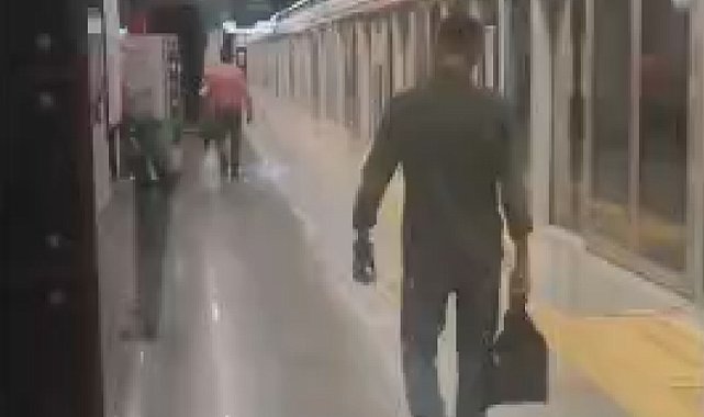 Gaziosmanpaşa'da metro durağında sigara tartışması kamerada