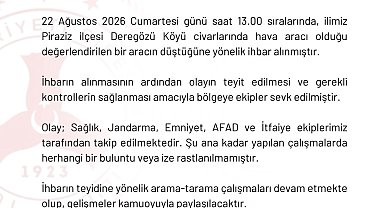 Giresun'da hava aracı düştüğü ihbarı