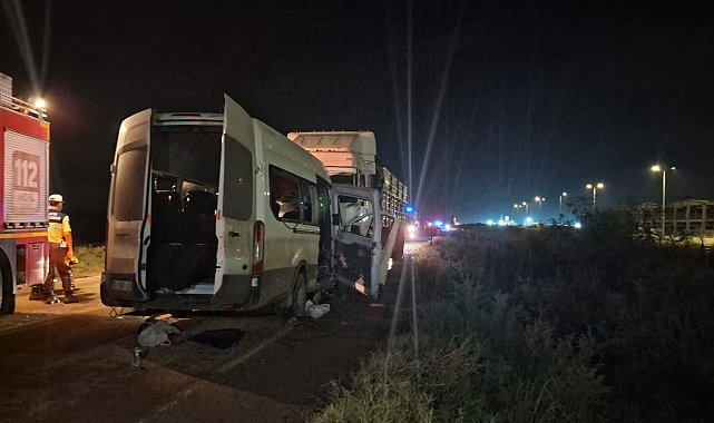 Hatay'da işçi servisi ile kamyon çarpıştı: 1 ölü, 14 yaralandı
