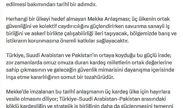 İletişim Başkanı Duran: Mekke Anlaşması tarihi bir adımdır