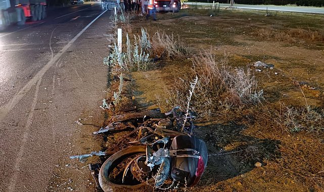 İş makinesi ile motosiklet çarpıştı: 1 ölü