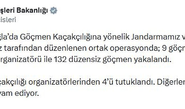 İzmir ve Muğla'da göçmen kaçakçılığı operasyonu; 4 tutuklama