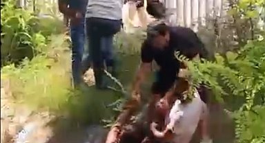 Sulama kanalında boğulma tehlikesi geçiren çocuğu çevredekiler kurtardı